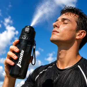 2-in-1 Cooling Mist Reusable Hydration Bottle - Spray & Drink Bathroom Tumbler, Sports Water Bottle for Heatwave Relief, Gym Use, Reusable Water Bottle