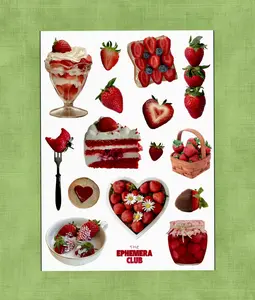 Strawberry Aesthetic Sticker Sheet