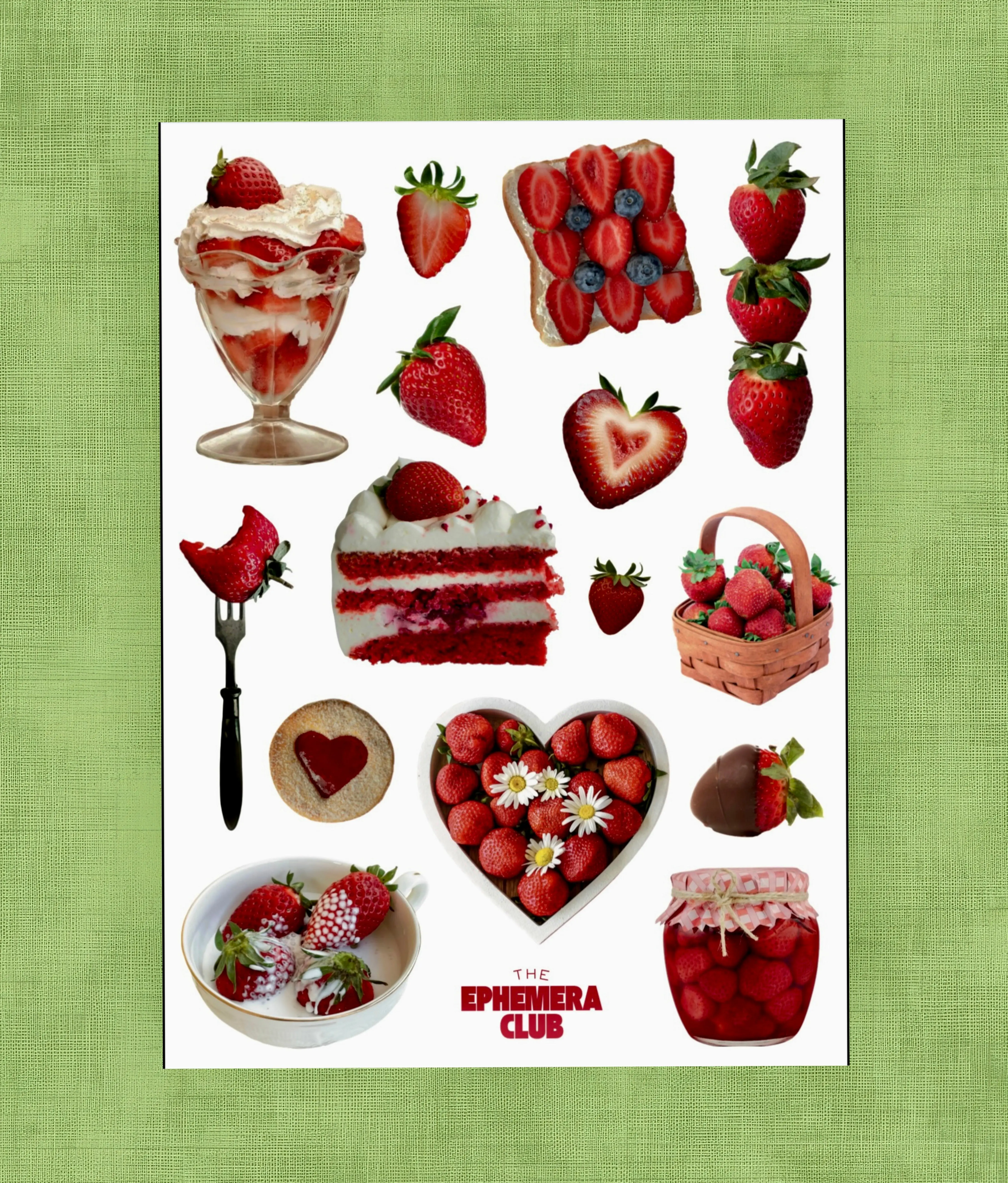 Strawberry Aesthetic Sticker Sheet