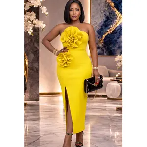 3D RUFFLE MIDI DRESS