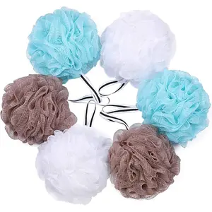 Bath Loofah Shower Sponge Pouf Body Scrubber Exfoliator Scrubber Ball (Set of 6)