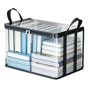 【Summervibes】Large Clear Thick Plastic Storage Box with Hinged Lid, Heavy-Duty Durable High Capacity Organizer, Perfect for Home, Camping, Travel, Attic and Moving