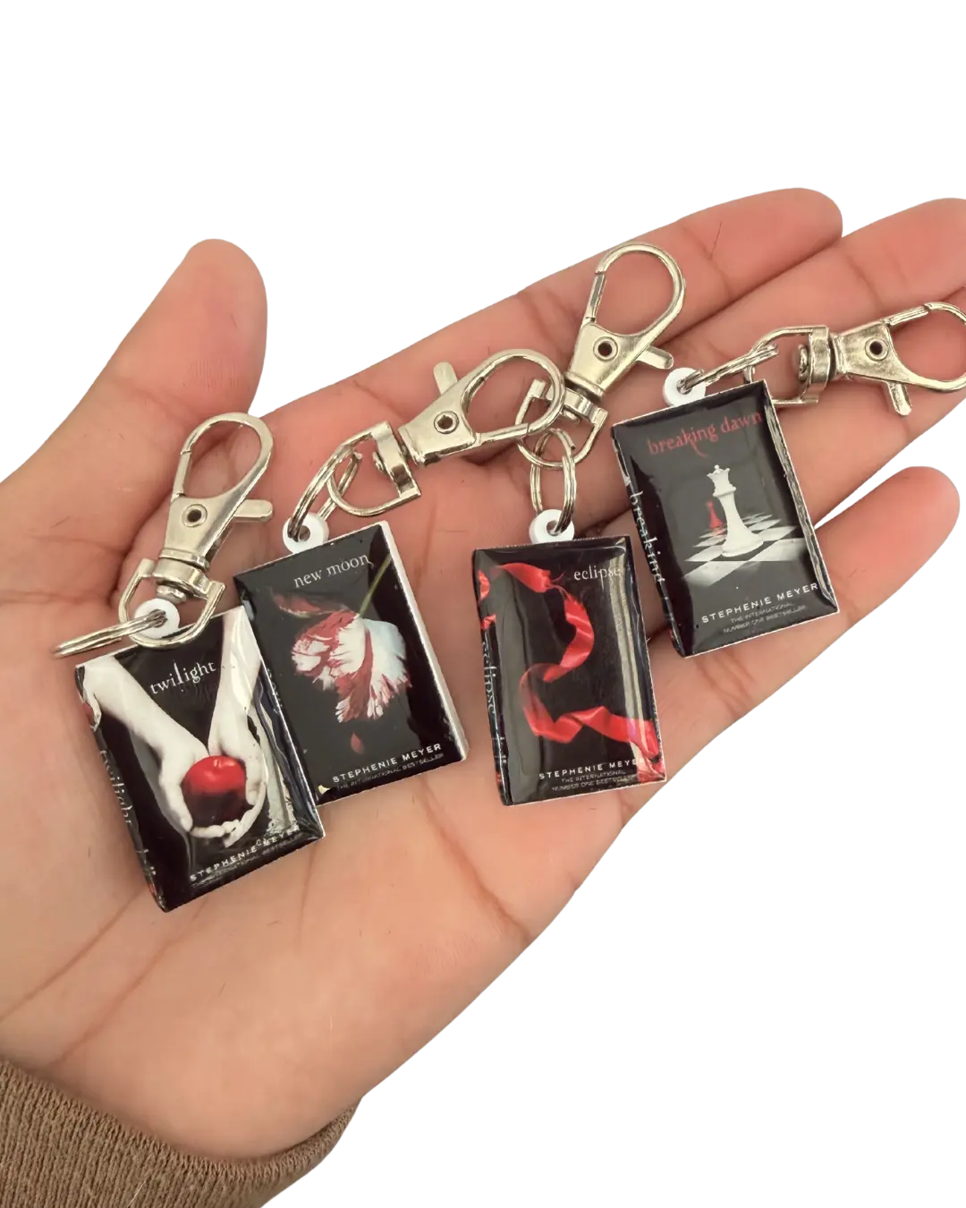 Twilight Series 3D Acrylic Character Charm Keyrings - Fantasy Movie & Television Inspired Smooth Clicker Clip Keychains, Cute Bag Accessory, Mini Purse Gift, Bag Key Accessory, Purse Accessories