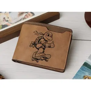 Teenage Mutant Ninja Turtles Engraved Wallet, Engraved Leather, Unique Design, Ninja Turtles, Comic Character, Cartoon Custom, Animated Series PU Leather wallet,Slim Wallet,Minimalist,Men’s Wallet,Card Holder,Trendy 2025,Luxury