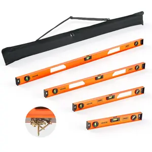 Summervibes VEVOR Magnetic Level Set, 4-Piece Included 16/24/36/48 in, Aluminum Alloy I-Beam Bubble Leveler with Clear 3 Green Vials Hanging Hole, Level Tool Ideal for Hanging Pictures, Home Improvement DIY