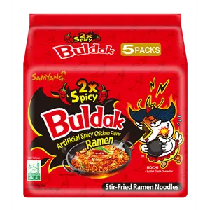 (5 Packs) Samyang 2x Spicy Hot Chicken Flavor Instant Ramen, 4.93 oz