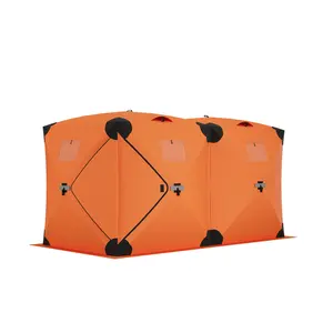6-8 Person Pop-Up Ice Fishing Shelter Tent – Portable Hub-Style with Thickened Thermal Design, Windows, Carry Bag & Anchors – Easy Setup for Winter Outdoor Fishing