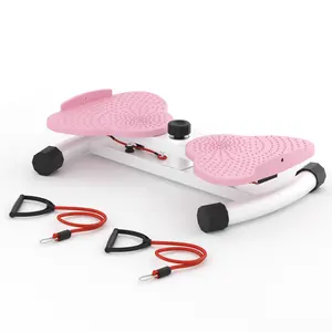 Waist Twister Ab Board With Resistance Bands Mini Stepper Non-slip Noiseless 300lbs Capacity Home Gym Core Workout Cardio Full Body Exercise Abs Training Upgraded Silent Bearings Wide Stable Pedals Indoor Fitness Gear