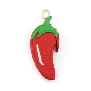 Multifunctional Fruit Coin Purse Embroidered Eggplant Fruit And Vegetable Pendant Suitable for Storing Change Earphones with Wear-Resistant Zinc Alloy Buckle Ins Style Bag Pendant Charm