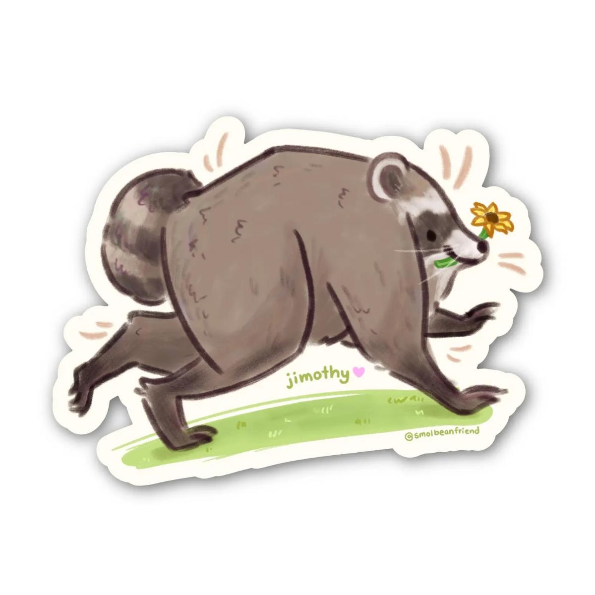 Jimothy the Raccoon Vinyl Waterproof Sticker