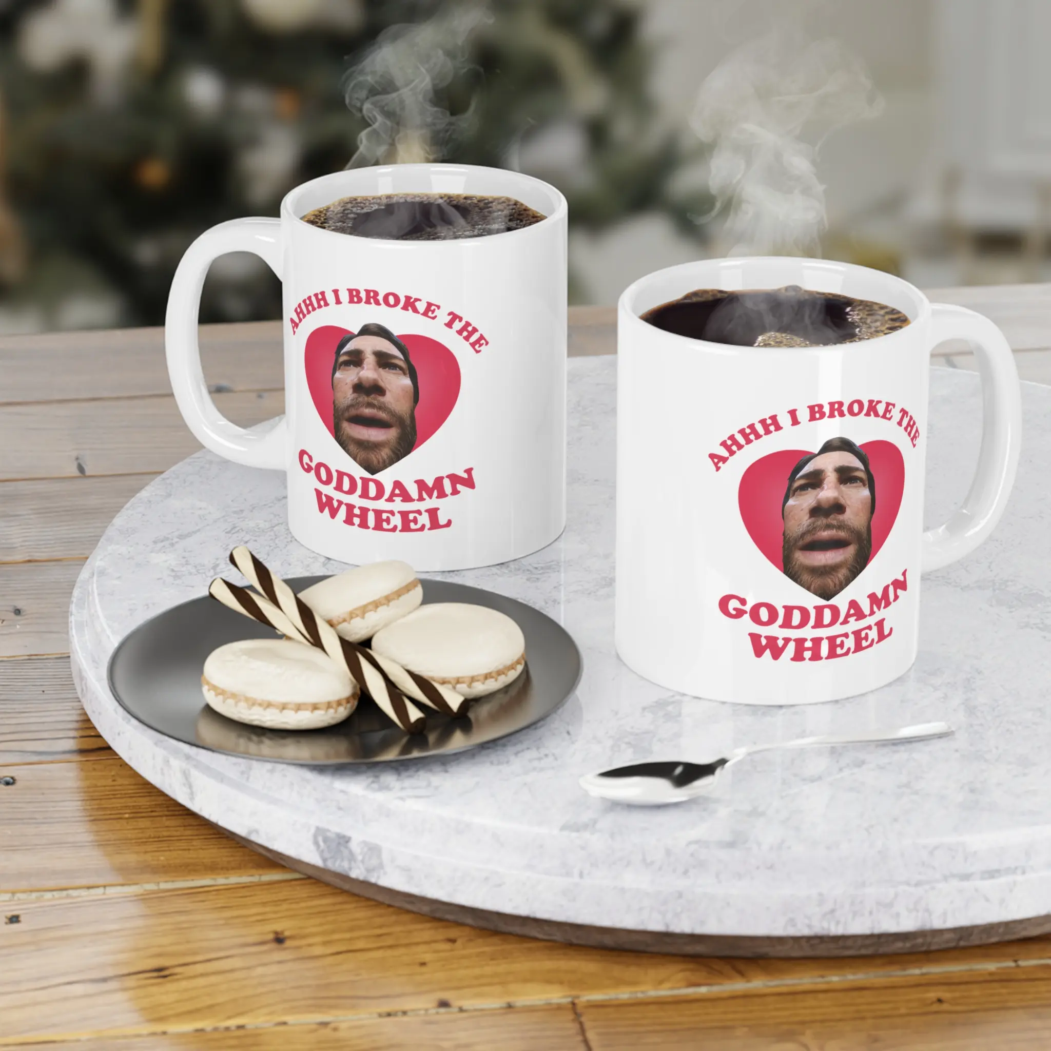 Ahhh I Broke The Goddamn Wheel Coffee Mug 11oz 15oz, RDR2 Gaming Coffee Cup
