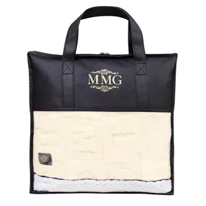 MYMODAGLAM Cream Beige Double-Sided Sherpa-Knit Blanket Oversized 60x80 Plush Heart Pattern Gift Bag Included Ultra Soft Cozy All Seasons Use