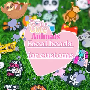 Animal themed silicone, double-sided focal beads for customs