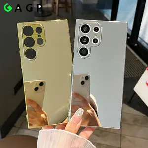 Gold Mirror Case for Samsung Galaxy S23 S22 S21 S24 Ultra Plus S23 S21 S20 FE Cover A34 A53 A14 A13 A25 A23 A52 S24 Ultra Cases Cell Phone Protective