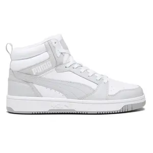 PUMA Mens Rebound V6 Mid Lace Up Basketball Sneakers Shoes Casual - White