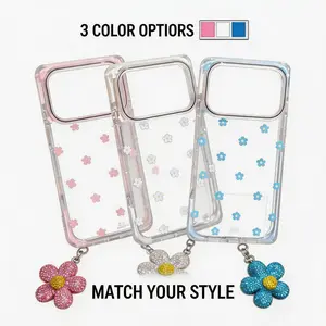 Clear Acrylic Phone Case with Tiny Floral Print, Anti-Scratch Shockproof Protective Cover for iPhone 15 16 Pro Max, Girly Pastel Flower Design