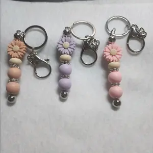 Floral Beaded Keychain