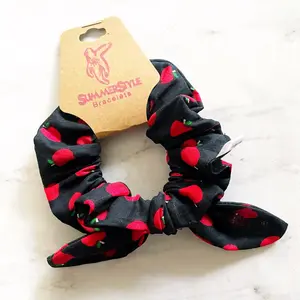 Apple Bow Scrunchie, Hair Accessory, SummerStyle Bracelets