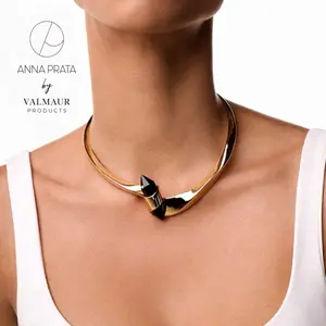 Anna Prata by Valmaur Products Dualis Choker - Corpo E Alma Collection Gold Plated Onyx