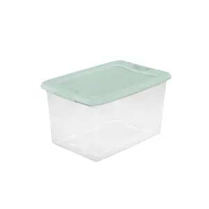 Sterilite 18 Pack 64 Qt Latching Box, Plastic Storage Bin with Lid, Mindful Mint
