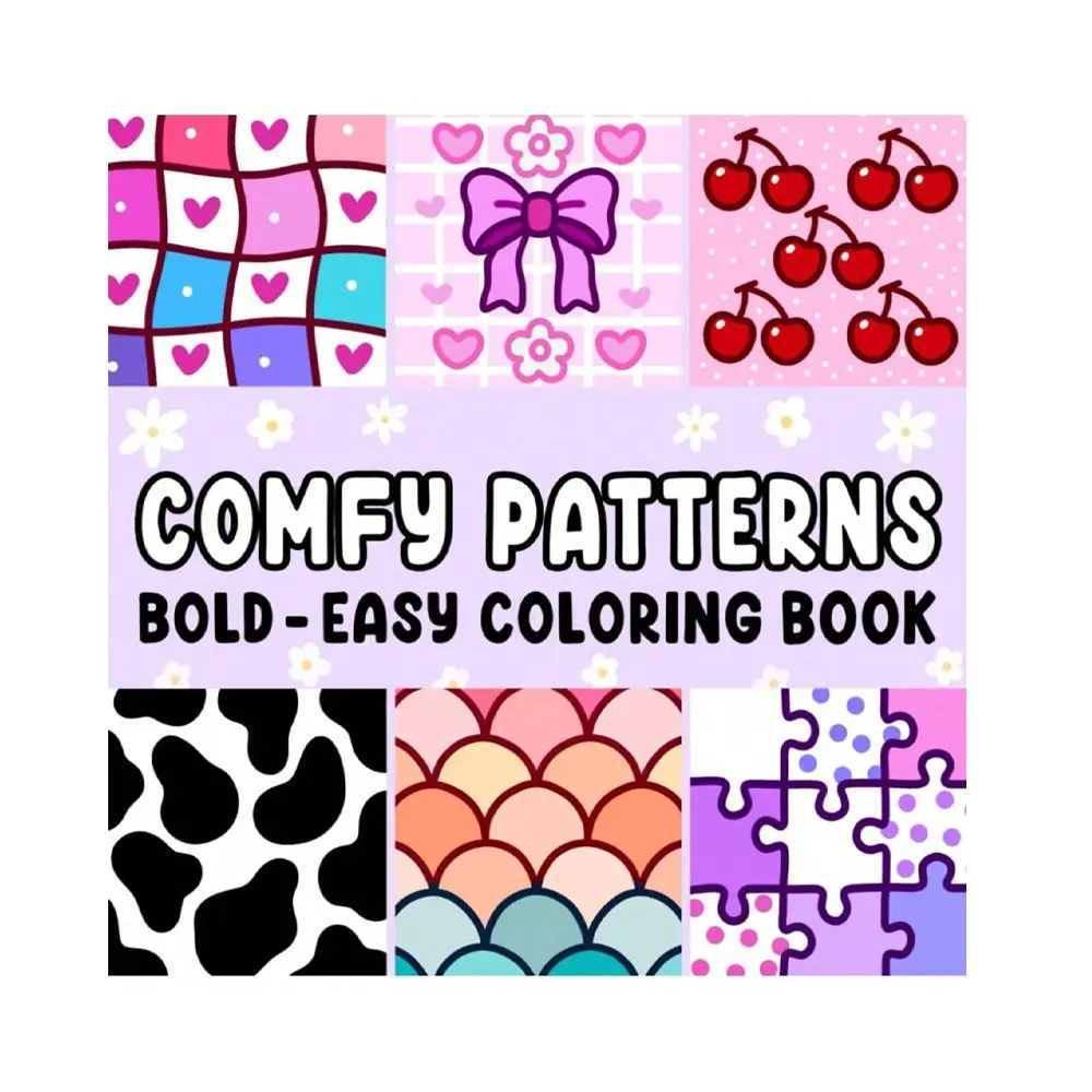 1pc COMFY PATTERNS coloring book Artwork For Adults And Kids,Simple And Big Designs, Toys suitable for boys and girls, zero foundation drawing to relieve stress, Christmas gift, Back to school gifts, Relief, Relaxation, Delightful Coloring Experience