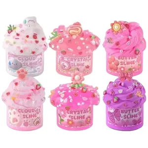 6 Pack Slimes, Pink Slime, Cloud Slime kit, Slime Set Party kit Goodie Bag Stuffers,Birthday Gift Cute Stuff, Squishy Covered Slime