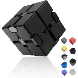 Metal Infinity Fidget Cube for Stress and Anxiety Relief/ADHD, Fidget Finger Toys Durable Sensory Gift for Adults Teens
