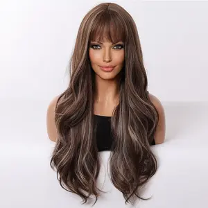Synthetic Blend Sunlit Chestnut Highlight Wig