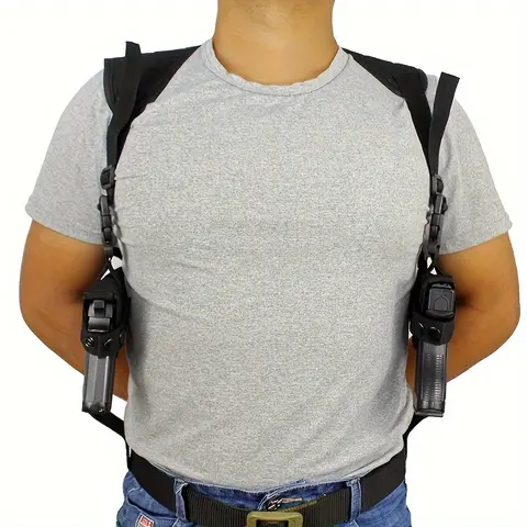 Double Shoulder Gun Holster, Classic Style, Quick Closure, Nylon Fabric, Concealed Carry