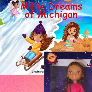 The Millie Dreams Series - Millie Dreams of Michigan Storybook and Millie Doll