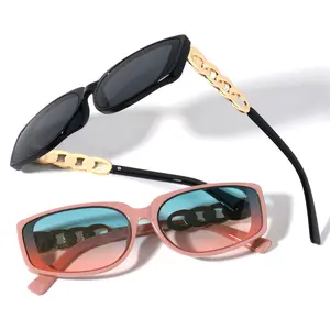 ARDEN - Oval Sunglasses with Chain Temples (5 colors)