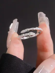 1 PC Simple Cubic Zirconia Ring Artificial Zircon Ring Dainty Stacking Rings For Women For Wedding Engagement Party Jewelry Valentine's Day Gift