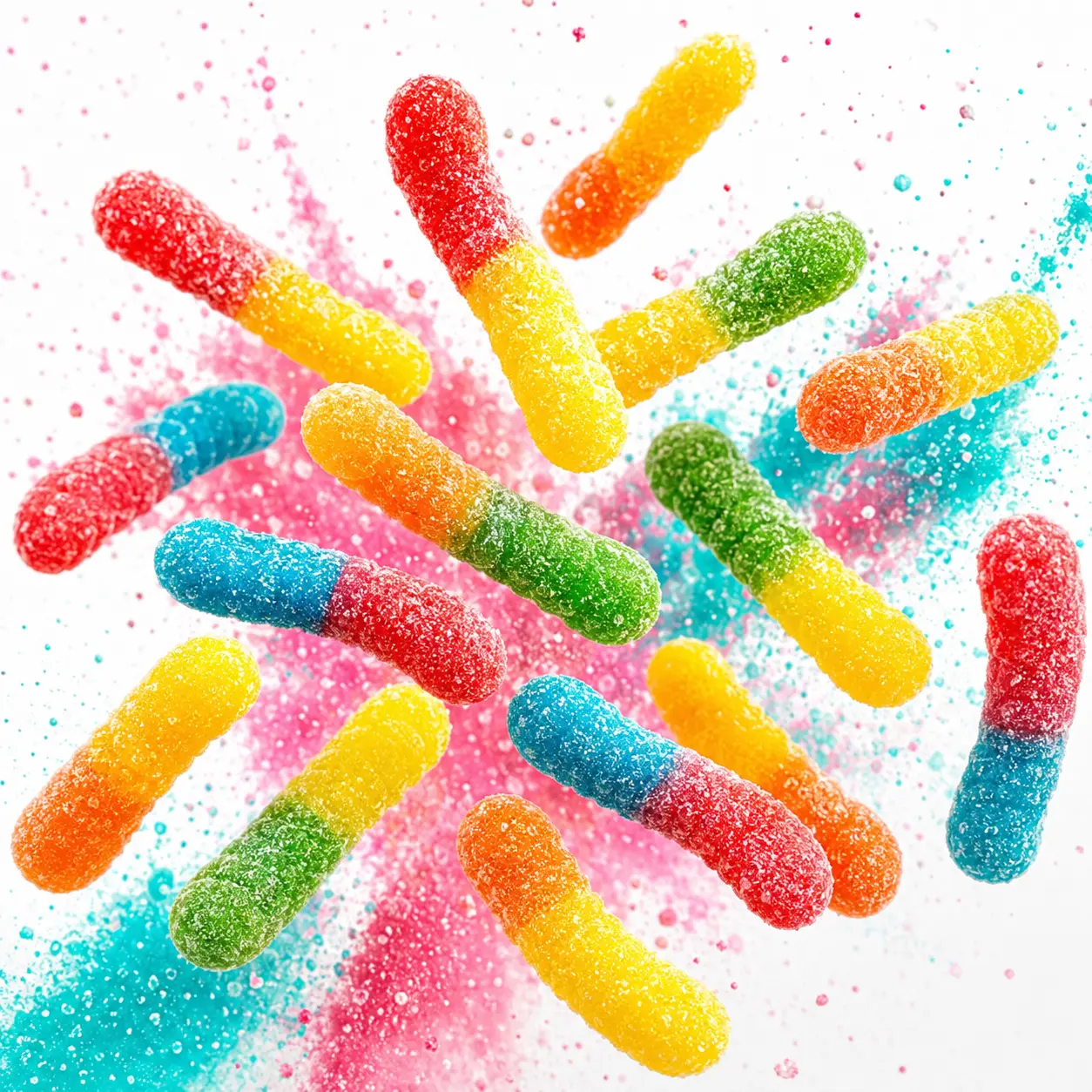 Sour Gummy Worms – Tangy Neon Gummies