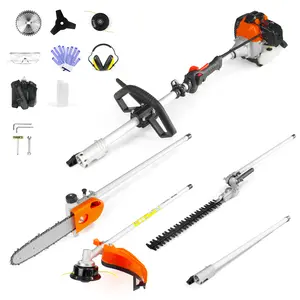 NEOTEC 26cc/52cc Multi Functional Trimming Tools Set String Trimmer Hedge Trimmer Brush Cutter Edger Pole Saw for Lawn & Garden Cutting