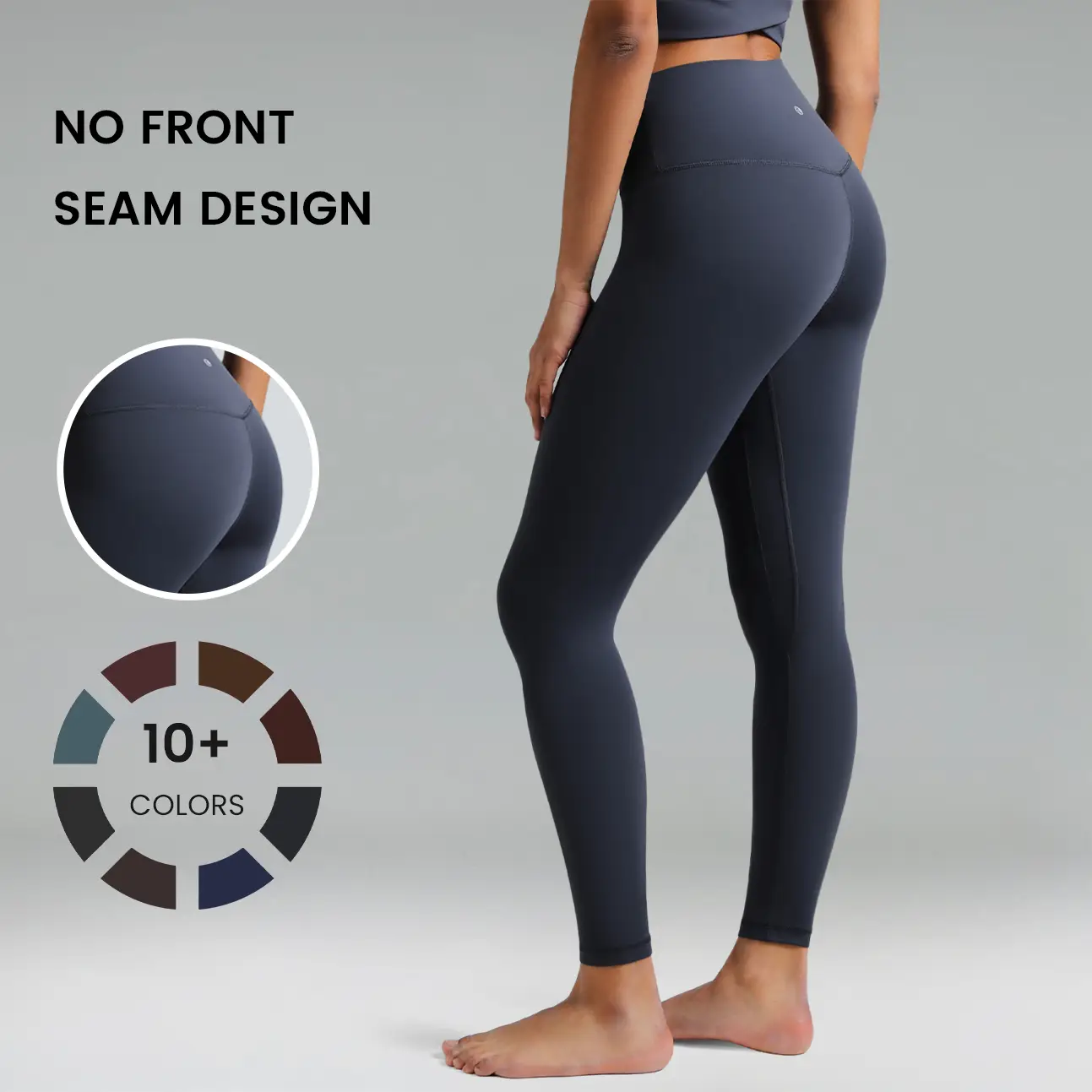 Colorfulkoala Dreamlux No Front Seam Leggings for Women 25"/28" Inseam, Seamless High Waisted Buttery Soft Yoga Pants with Inner Pocket Tight Fit Spor