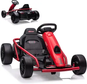 【Christmas Gift】24V Kids Go-Kart With Dual 300W Motors-8mph Electric Drift Kart-Ages 8-12-Red