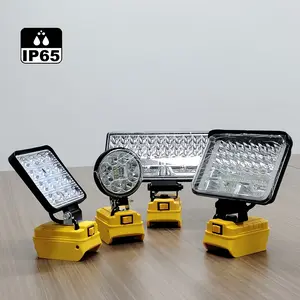 Cordless Rechargeable LED Work Light, 48W/60W/90W Floodlight 3800–5400LM, Water & Dust Resistant, Portable Outdoor Light with 2 USB Ports, Battery & Charger Included, Ideal for Camping, Car Repair, Emergency & Job Site