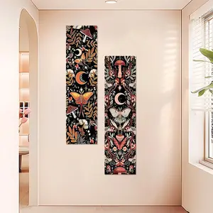 Moon Phase Moth Tapestry Wall Hanging Set 2Pcs Boho Decor for Bedroom and Living Room, Aesthetic 59*15.75inch Birthday Gifts Wall Tapestries