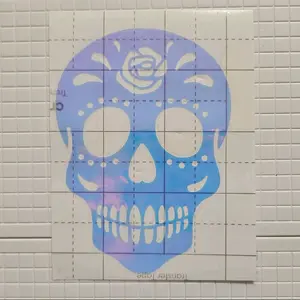 Holographic skull 6x6 decal