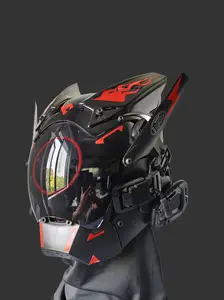Cyberpunk Reflective Full-Face Helmet | Techwear Mask for Cosplay & Festivals