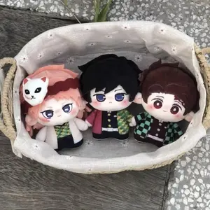 10cm Kawaii Anime Demon Slayer Plush Doll Cute Cartoon Kamado Tanjiro Peripheral Stuffed Soft Plush Doll Toy Children's Gifts