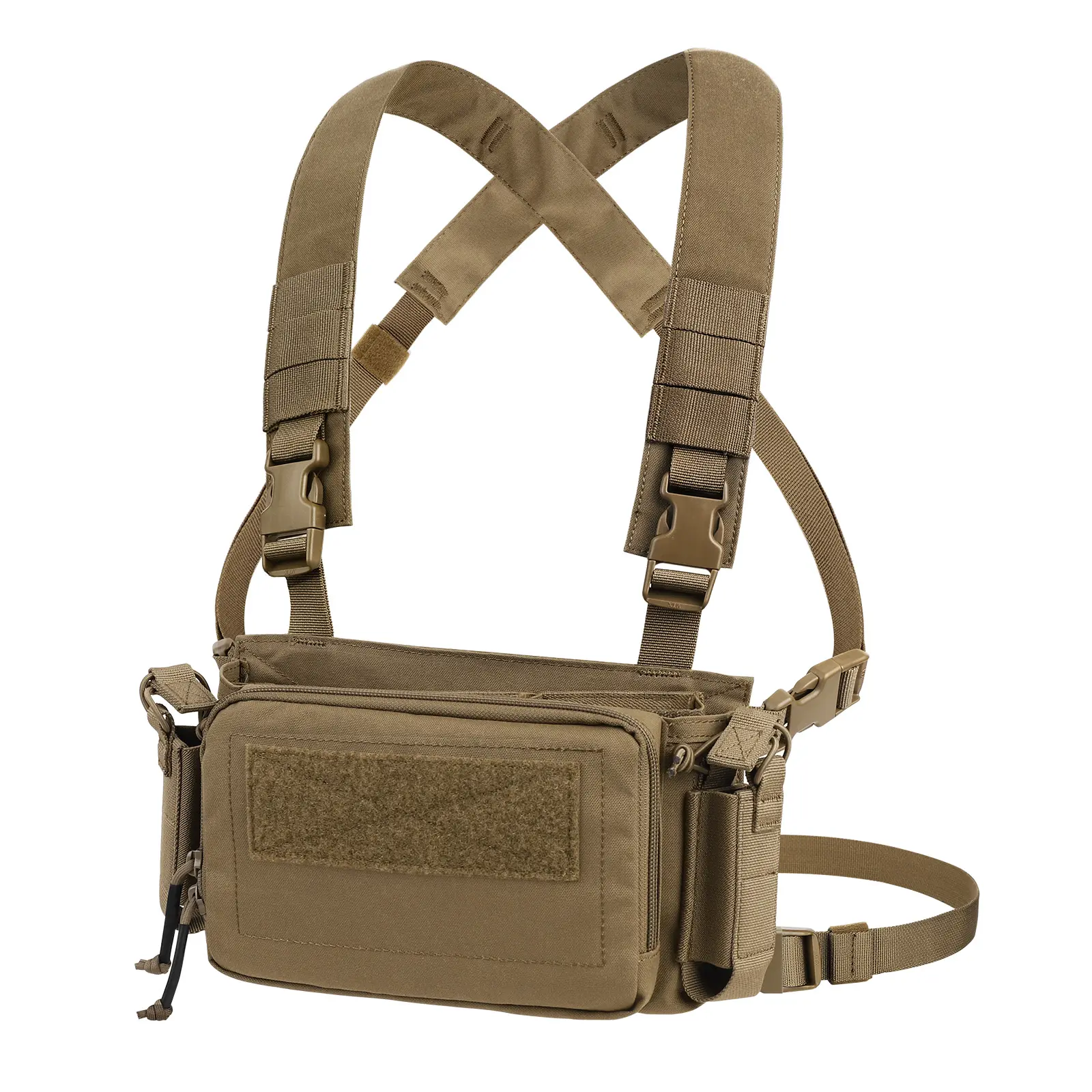 KRYDEX Tactical D3CR Adjustable Multifunctional Tactical Chest Bag - X-Cross Design Chest Pack with 5.56/7.62 Pouch Placard Carrier, MK Compatibility, Tiger Stripes Option, Expandable Backpack Function, Hook & Loop Panel, Adjustable Chest Pack