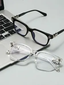 [Buy one get one free]Trendy Solid Color Full Rim Eyeglasses for Women Men Lightweight Optical Frames for Work Daily Outfits Student Essential Blue Light Blocking Compatible