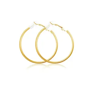 CSIYANJRY99 Gold Non-Piercing Clip-On Metal Hoop Earrings for Nightclub DJs