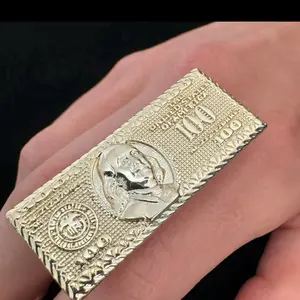 2 Finger Ring 100 Dollar Gold Plated Size Available Unique Design for Everyday Wear