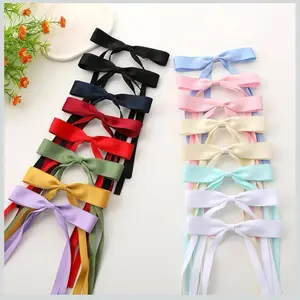 Long Tail Hair Bow Clips Set