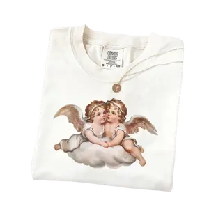 Renaissance Art Women's Tee, Vintage Cherub Shirt, Y2K Shirt, Softgirl Aesthetic, Romantic Retro Angel Top, Coquette Angelcore Gift