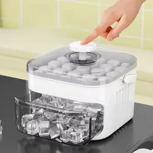 Press Ice Tray Ice Cube Mold Ice Box Ice Making Tool Large Capacity Ice Storage Ice Maker