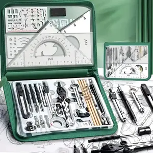 27pcs Precision Measuring Instrument Kit, Durable Plastic Construction, Available in Three Sizes, Essential for Cad, Physics, Technical Drawing