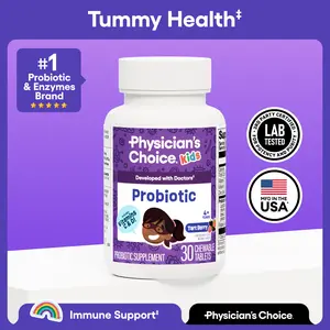 Physician's Choice Kids Probiotic with Zinc, Natural Vitamins, and Organic Prebiotics - Supports Digestive & Immune Health - Berry Flavored Chewable